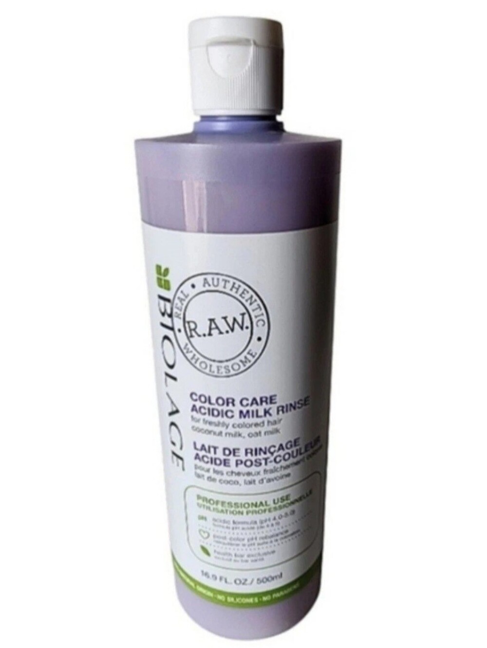 New! Biolage Acidic Milk RAW Color Care Rinse Size 16.9 Oz